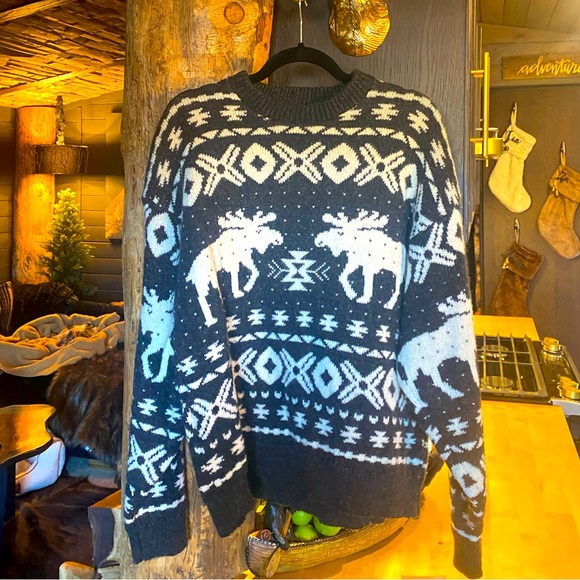 alps Other - Epic vintages moose snowflake the ALPS brand L holiday sweater cabin elk